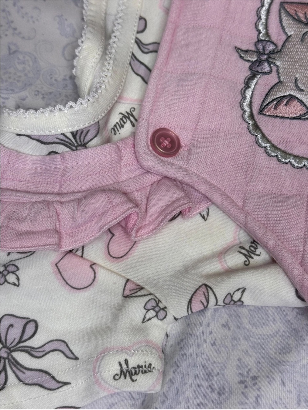 Disney The Aristocats Pink Quilted Shorts Romper with Short Sleeve Tee - Picture 8 of 8